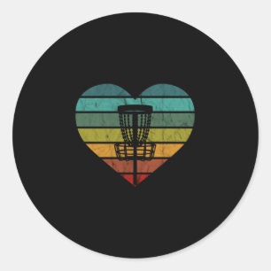 DiscGolf - Retro Vintage Target Basket Runt Klistermärke