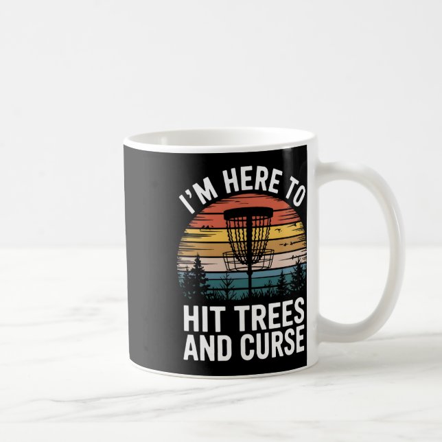 Discgolf Roligt Träffar Träd Och Svär Retro Discgo Kaffemugg (Höger)