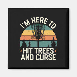 Discgolf Roligt Träffar Träd Och Svär Retro Discgo Magnet