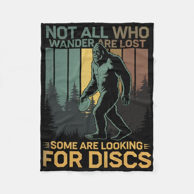Discgolf Sasquatch Bigfoot Discgolfare Rolig Disc Fleecefilt (Framsidan)