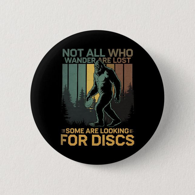 Discgolf Sasquatch Bigfoot Discgolfare Rolig Disc Knapp (Framsida)
