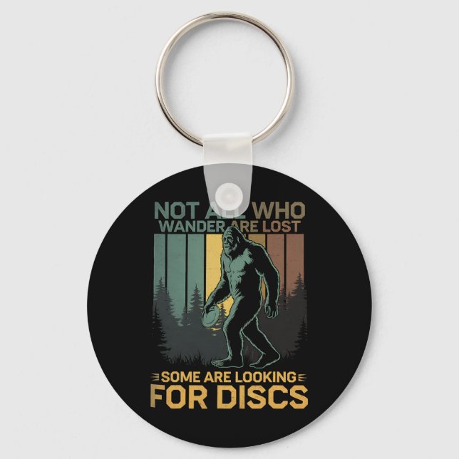 Discgolf Sasquatch Bigfoot Discgolfare Rolig Disc Nyckelring (Framsida)