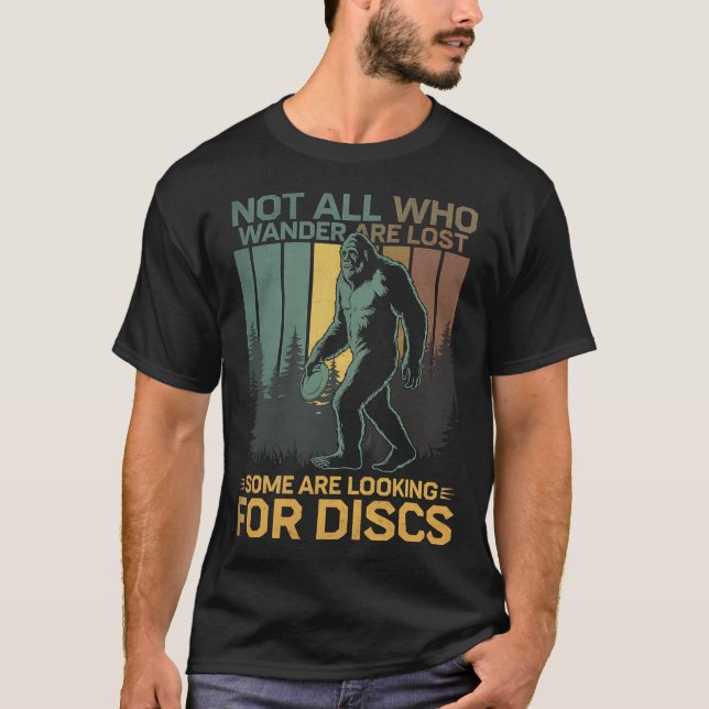 Discgolf Sasquatch Bigfoot Discgolfare Rolig Disc T Shirt (Framsida)