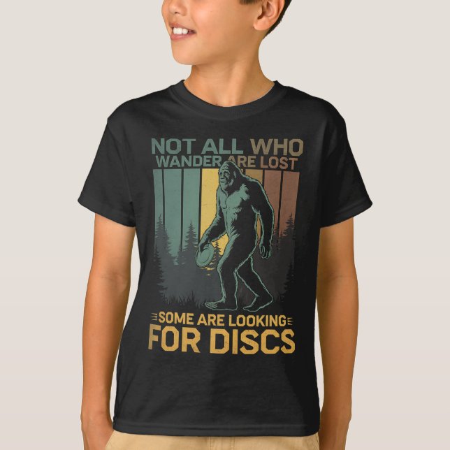 Discgolf Sasquatch Bigfoot Discgolfare Roligt Disc T Shirt (Framsida)