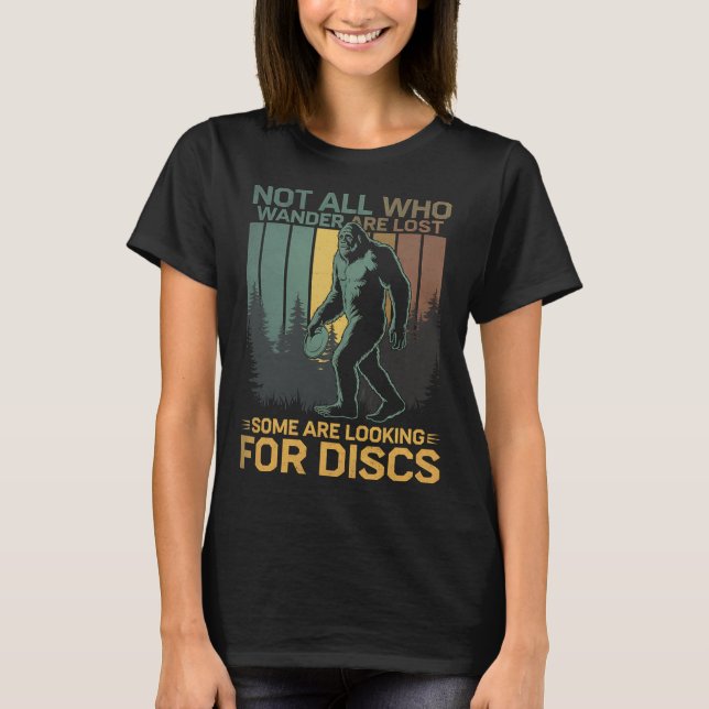 Discgolf Sasquatch Bigfoot Discgolffare Rolig Disc T Shirt (Framsida)