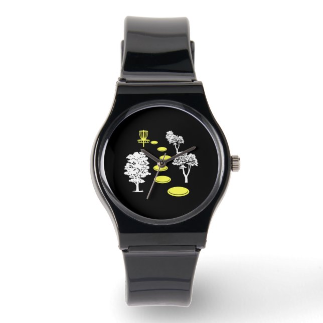 Discgolf Skog Discgolfare Present Armbandsur (Framsida)
