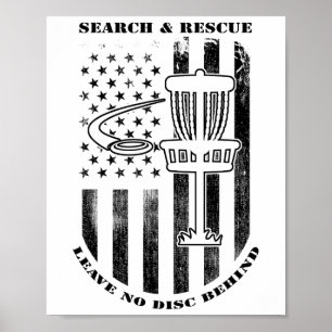 Discgolf Sök Och Rädda Lämna Ingen Disc Kvar B Poster