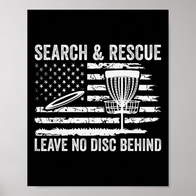 Discgolf Sök Och Rädda Lämna Ingen Disc Kvar M Poster (Framsidan)