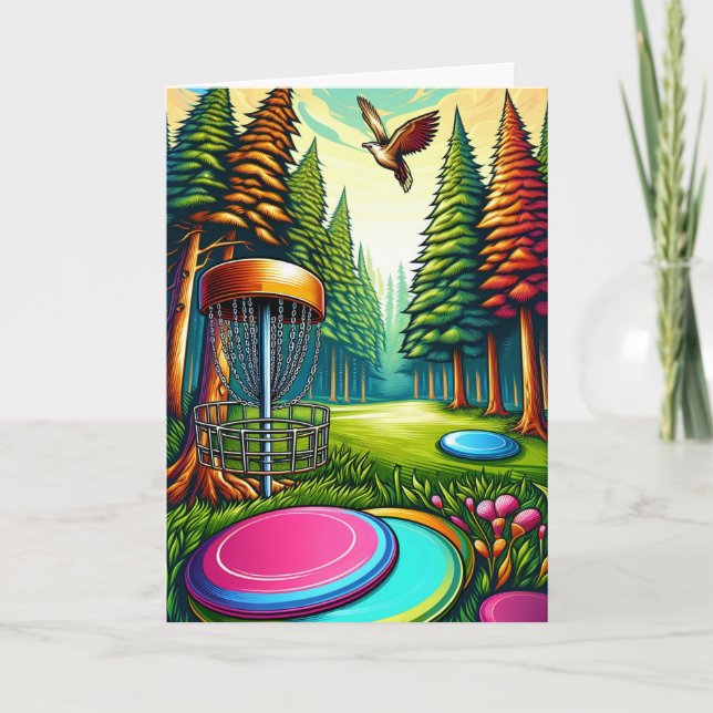 Discgolf-tema Glad fars dag  Kort (Framsida)