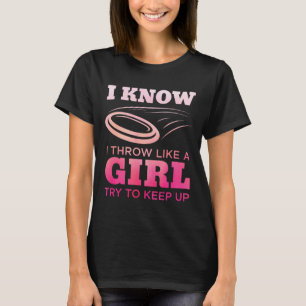 Discgolf-tjej Roligt discgolf-älskare Spelare Gif T Shirt
