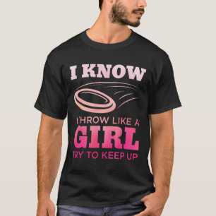 Discgolf-tjej Roligt discgolf-älskare Spelare Gif T Shirt