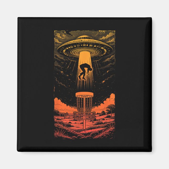 Discgolf-UFO Rolig Flygande Skål Utomjording Abduk Magnet (Framsidan)