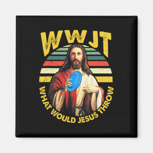 Discgolf Vad skulle Jesus kasta Frisbeegolf Wwjt Magnet