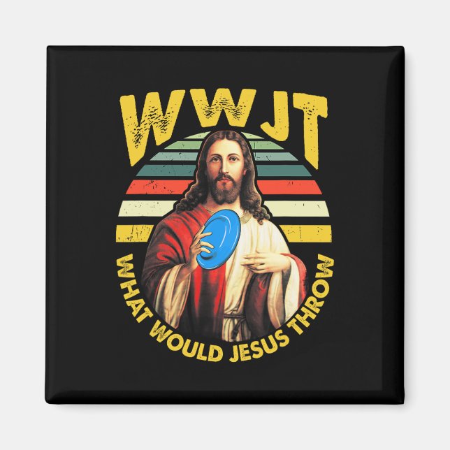 Discgolf Vad skulle Jesus kasta Frisbeegolf Wwjt Magnet (Framsidan)