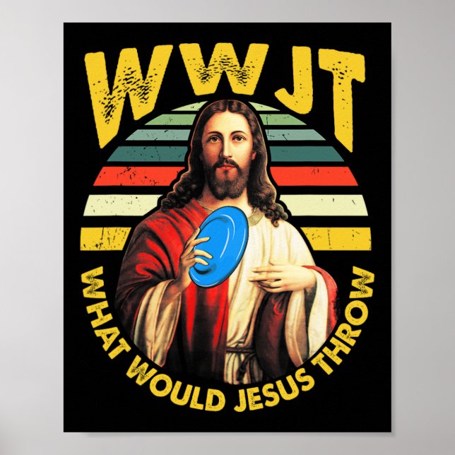 Discgolf Vad skulle Jesus Kasta Frisbeegolf Wwjt Poster (Framsidan)