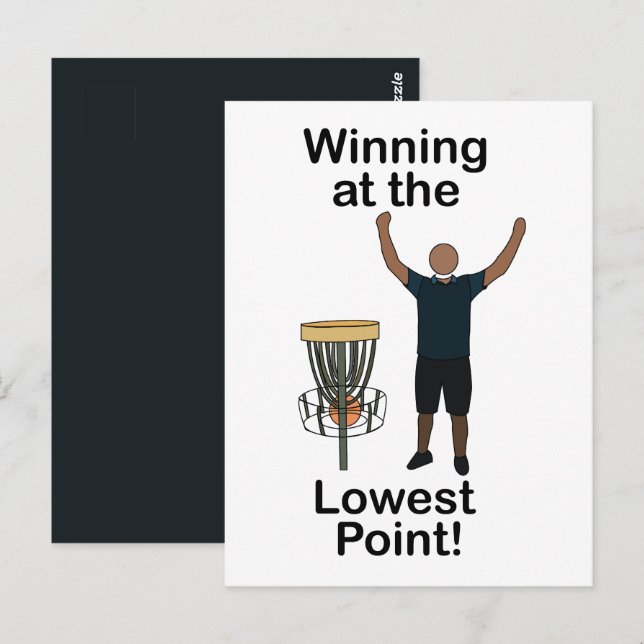 Discgolf vinnare med lägsta poäng golfare födelsed vykort (Fram/baksida)