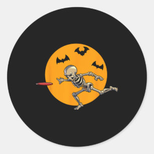 Discgolfande skelett Halloween Män Disc Golf Hall Runt Klistermärke