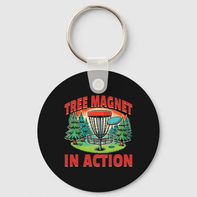 Discgolfare Discgolf Trädmagnet i aktion  Nyckelring (Framsida)