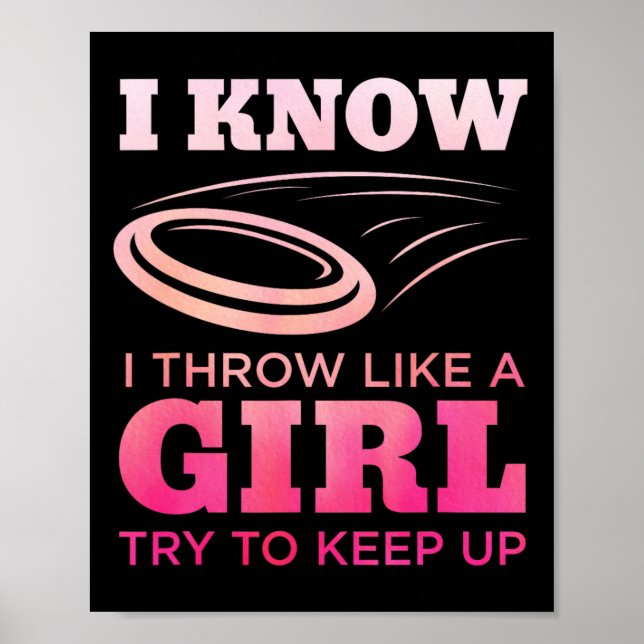 Discgolfflicka Rolig Discgolfälskare Spelare Gif Poster (Framsidan)