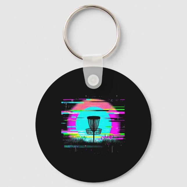 Discgolfglitch - Vintage Discgolfälskare  Nyckelring (Framsida)