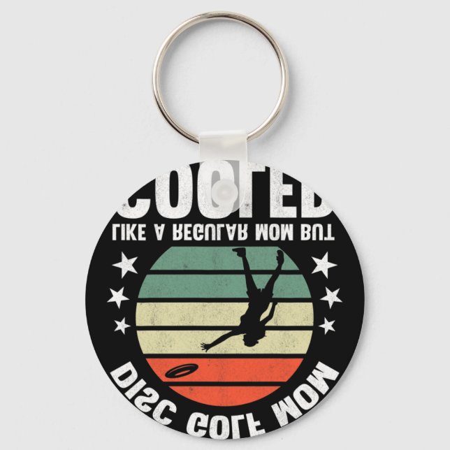 Discgolfmamma Discgolfande Mor Frisbeegolfare Kvin Nyckelring (Framsida)
