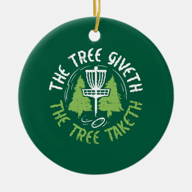 Discgolfpresent till Disc Golf-spelare Julgransprydnad Keramik (Framsidan)