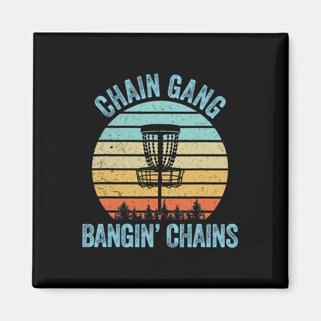 Discgolfskjorta Rolig kedja Retro present till dis Magnet (Framsidan)