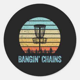 Discgolfskjorta Rolig Nging Kedjor Retro Discgolf Runt Klistermärke
