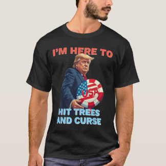 Discgolfskjorta Rolig Slå Träd Och Klara Retro Di T Shirt
