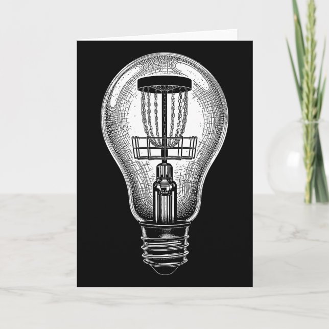 Discgolfspelare Glödlampa Sket Bra idé Golfare  Kort (Framsida)