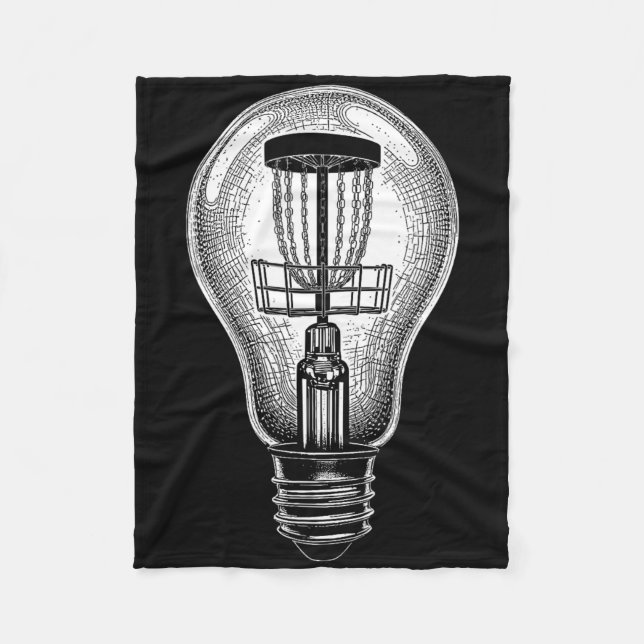Discgolfspelare Glödlampa Skiss Bra idé Golfare  Fleecefilt (Framsidan)