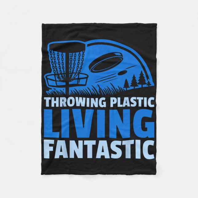 Discgolfspelare kastar plast Levande fantastisk di Fleecefilt (Framsidan)