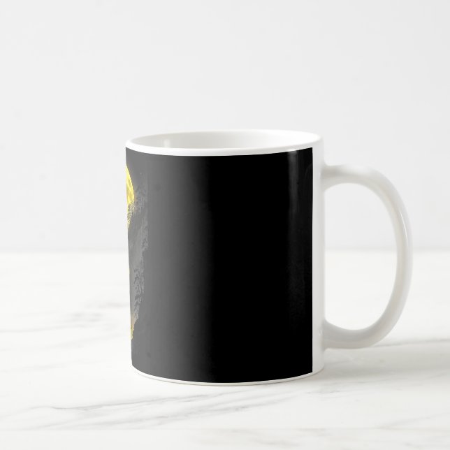 Discgolfspelare Rollig Skog Måne Vattenfall Skiss  Kaffemugg (Höger)