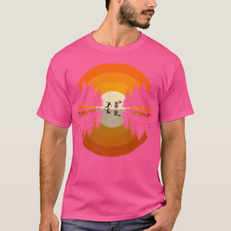 Discgolfspelare - Siluett Skog Frolf Frisbee T Shirt