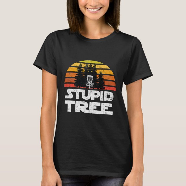 Discgolftröjor för män Dum träd frisbeegolf  T Shirt (Framsida)
