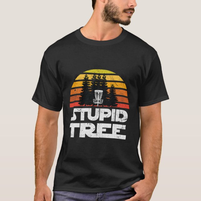 Discgolftröjor för män Dum träd frisbeegolf  T Shirt (Framsida)
