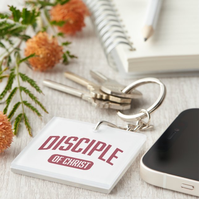Disciple Burgundy Acrylic Keychain (Högra Framsidan)