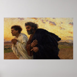Disciples Peter och John Running Poster