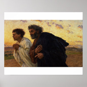 Disciples Peter och John Running Poster