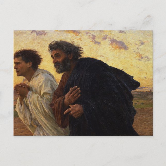 Disciples Peter och John Running Vykort (Framsida)