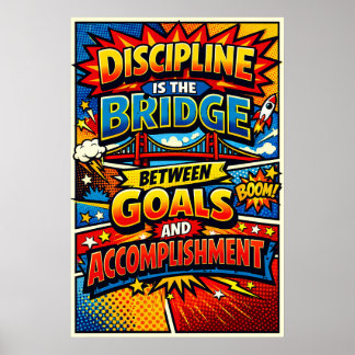 Disciplin är Bron Tecknad Serie Popkonst Poster