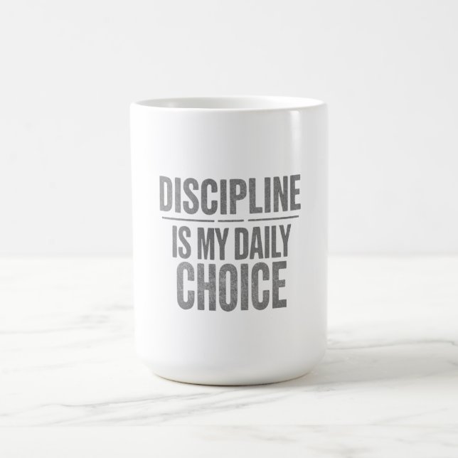 Disciplin är mitt dagliga val – motivation för kon kaffemugg (Center)