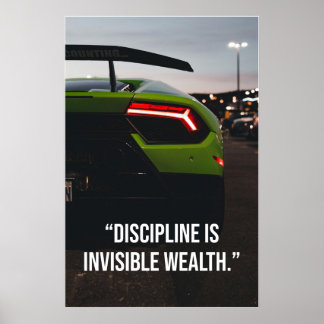 Disciplin är osynlig rikedom Superbil Citat Poster