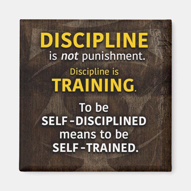Disciplin är utbildning - Workout Gym inspirationa Magnet (Framsidan)