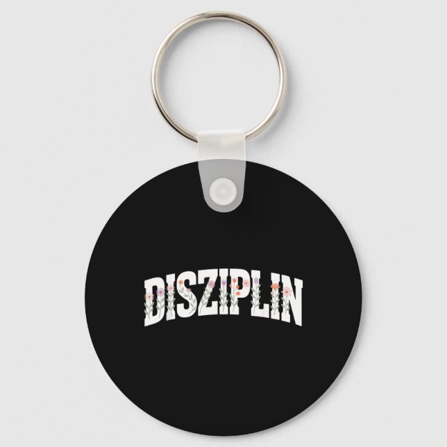 Disciplin Blommor Boho Design Motivation Srt Nyckelring (Framsida)