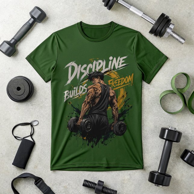 Disciplin Bygger Frihet Gym T-Shirt | Motivation (Skapare uppladdad)