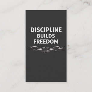 Disciplin Bygger Frihet – Minimal Motivationstext Visitkort