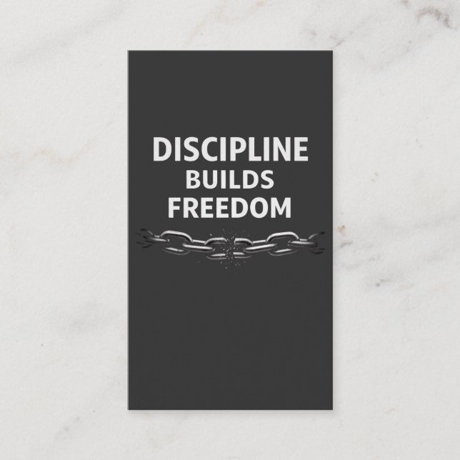 Disciplin Bygger Frihet – Minimal Motivationstext Visitkort (Framsida)