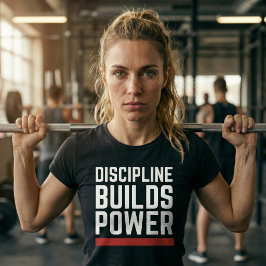 Disciplin Bygger Kraft Tränings Gym T-Shirt