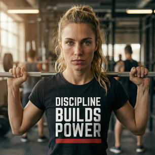 Disciplin Bygger Kraft Tränings Gym T-Shirt